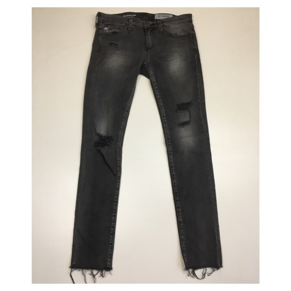 AG ADRIANO GOLDSCHMIED The Legging Ankle Super Skinny Raw Hem Distressed Jeans - Picture 1 of 13